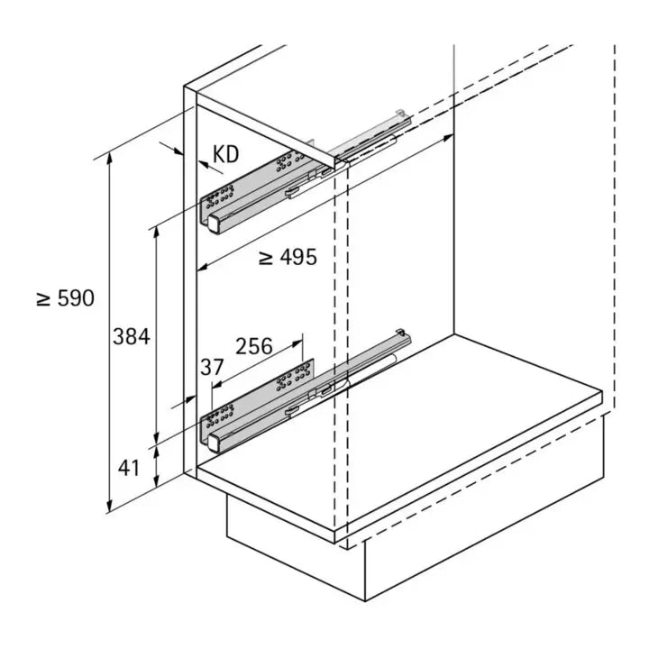 B-Ware Hettich Frontauszugset Auszugssystem Möbel Cargo Iq Plus 150 Silber 2 Etagig - 4023149029547