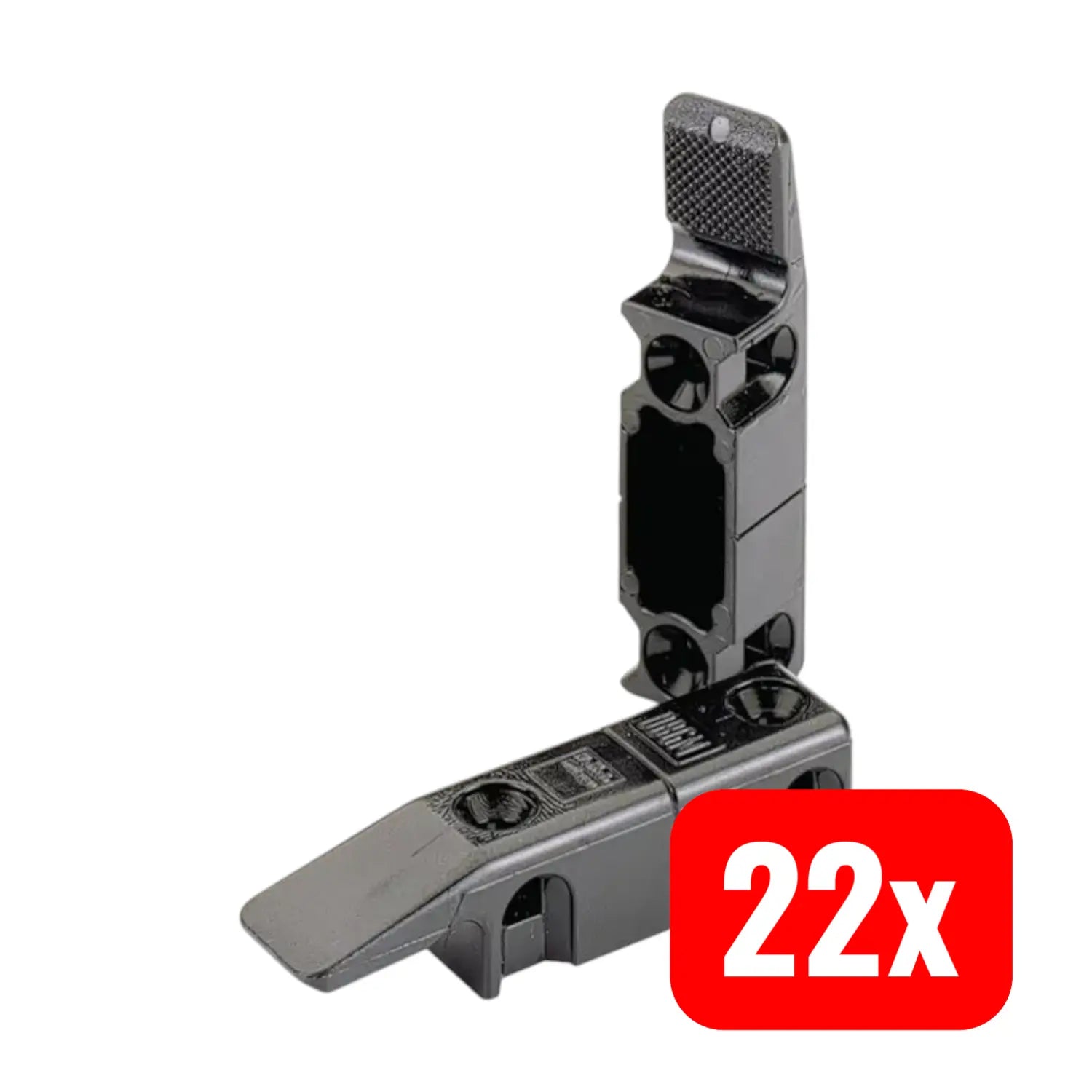 B-Ware Hettich Beschlag Einhängebeschlag Halterung Multiclip Schwarz 64mm 22 Stück - 4023149460807