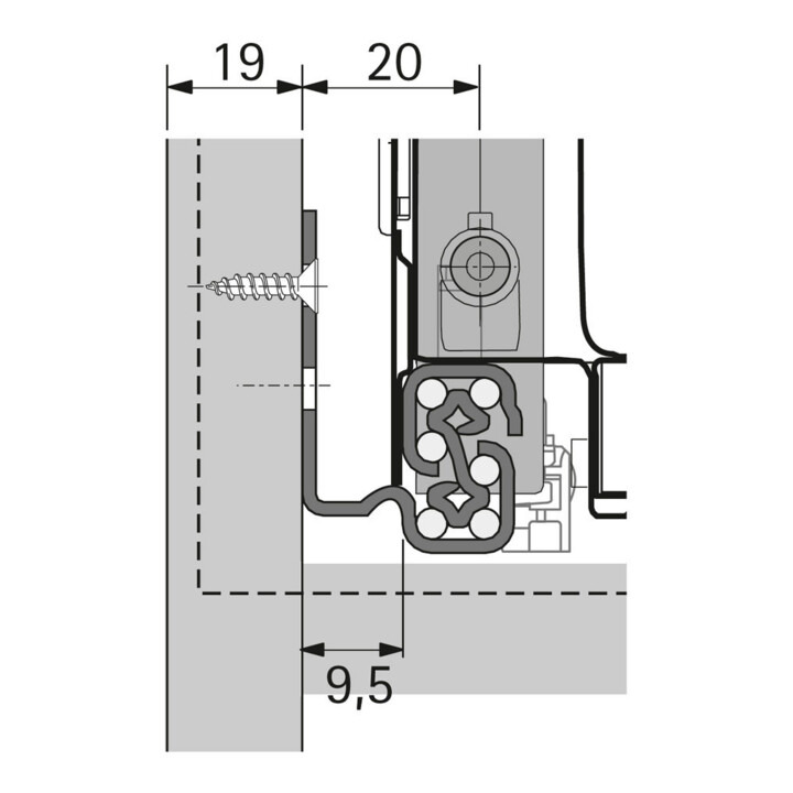 Hettich Schubladenschiene Auszug Vollauszug Silent System Rechts 470mm 4 Stück B-Ware - 4023149211096