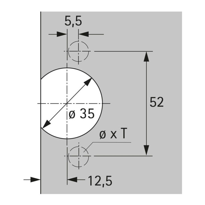 Hettich Topfscharnier Scharnier Selekta TH 32 Zinkdruckguss Vernickelt 5 STÜCK - 4023149601668
