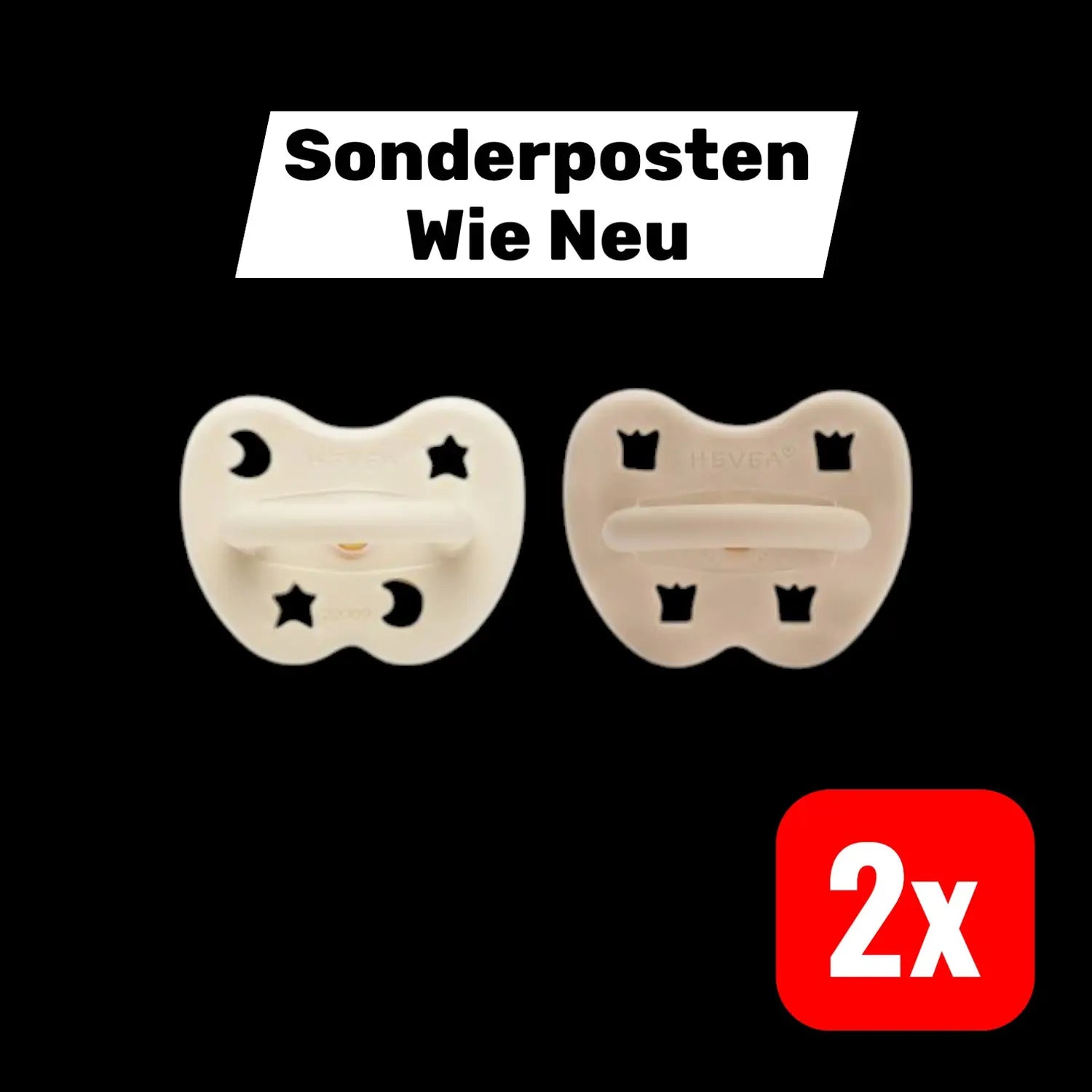 B-Ware Hevea 2 Pack Schnuller Mw&S 3 M Schnuller Baby Stern & Mond Milky 2 Sets - 5710087442215