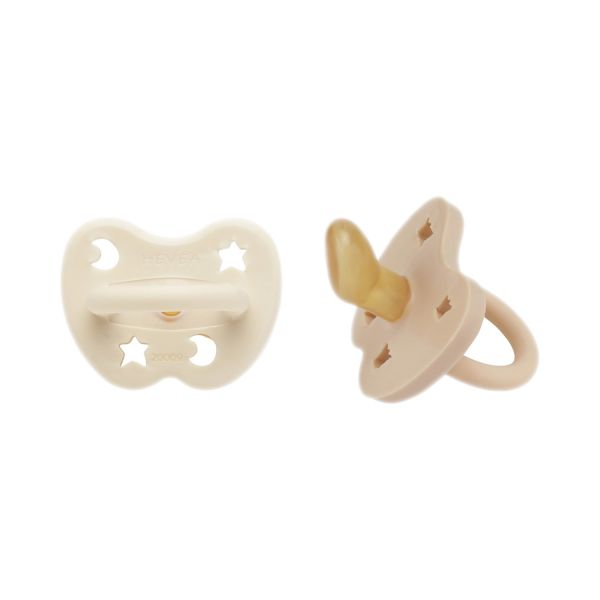 B-Ware Hevea 2 Pack Schnuller Mw&S 3 M Schnuller Baby Stern & Mond Milky White 2 Sets - 5710087442215