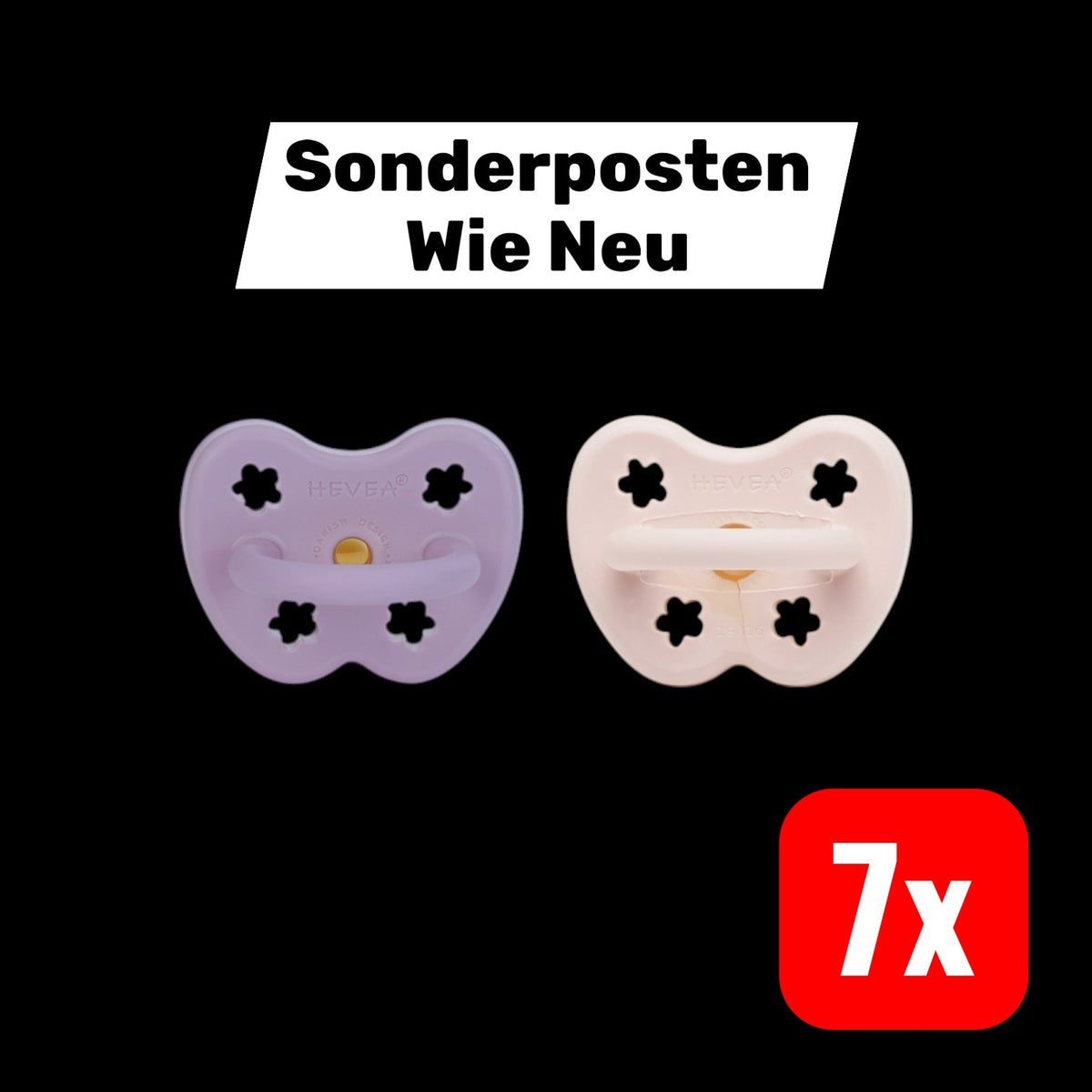 HEVEA 2 Pack Schnuller Set Babysoother ab 3 M Stern Mond Power Pink 7 SETS - 5710087447319