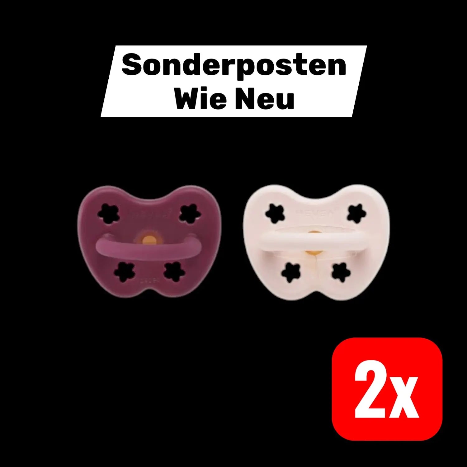 B-Ware Hevea 2 Pack Schnuller Set Baby Schnuller Ab 3 M Blume Powder Rosewood 2 Sets - 5710087447418