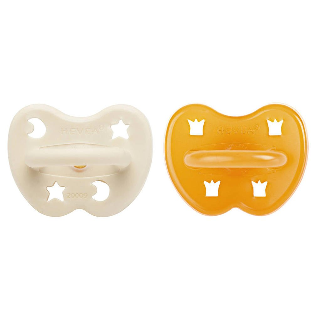 B-Ware Hevea Hevea 2er Schnuller Set Baby Sauger 3 M Stern Mond Milky White Naturl 2 Set - 5710087448316