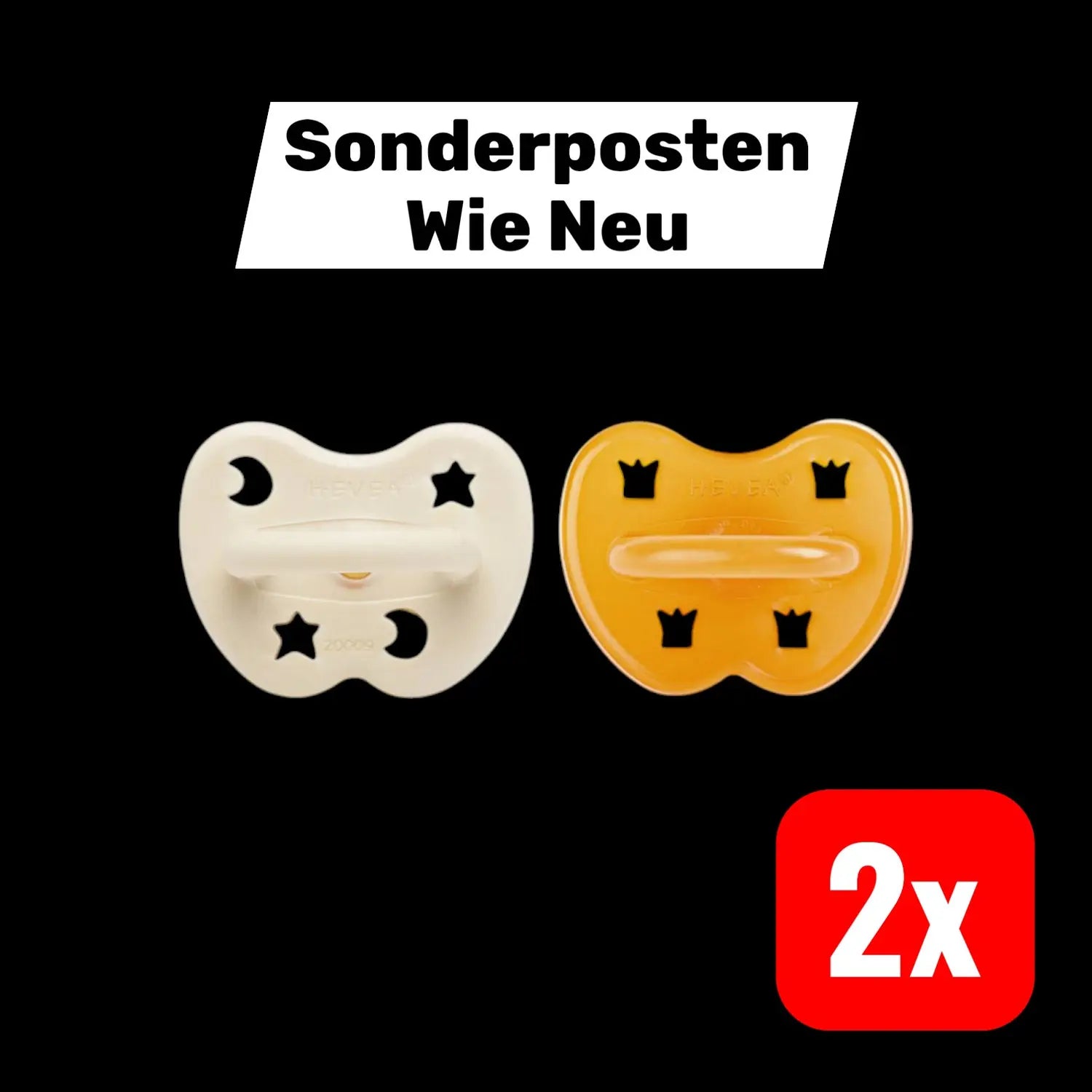 B-Ware Hevea Hevea 2er Schnuller Set Baby Sauger 3 M Stern Mond Milky White Naturl 2 Set - 5710087448316