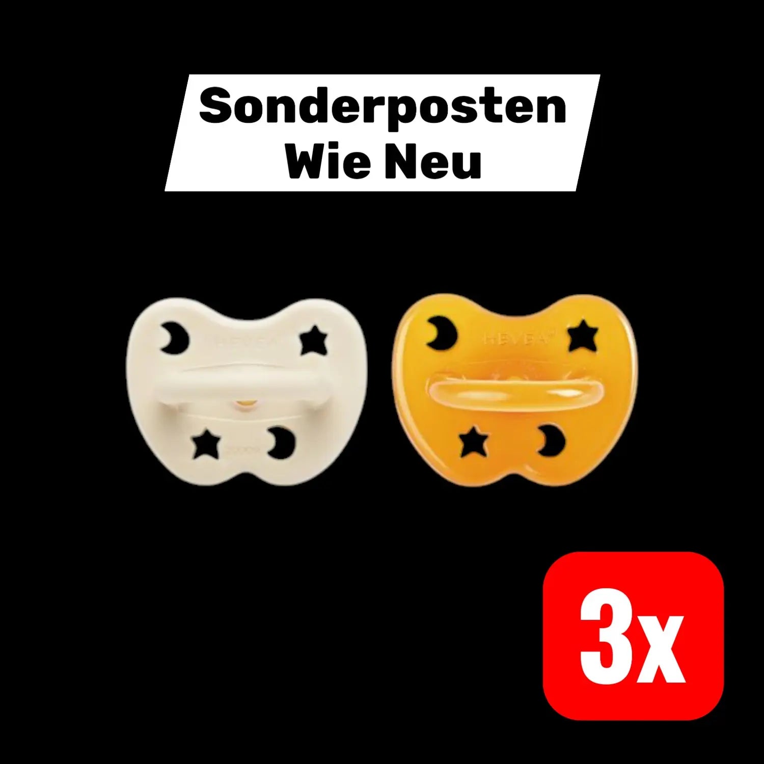 B-Ware Hevea 2er Pack Schnuller Sauger Naturkautschuk Milky White Natural 3 Sets - 5710087447012