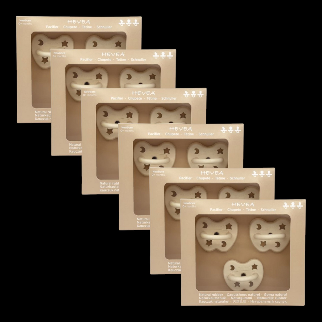 Hevea Schnuller Probeschnuller Baby 0 Monate 3er Pack Milky White 6 Sets B-Ware