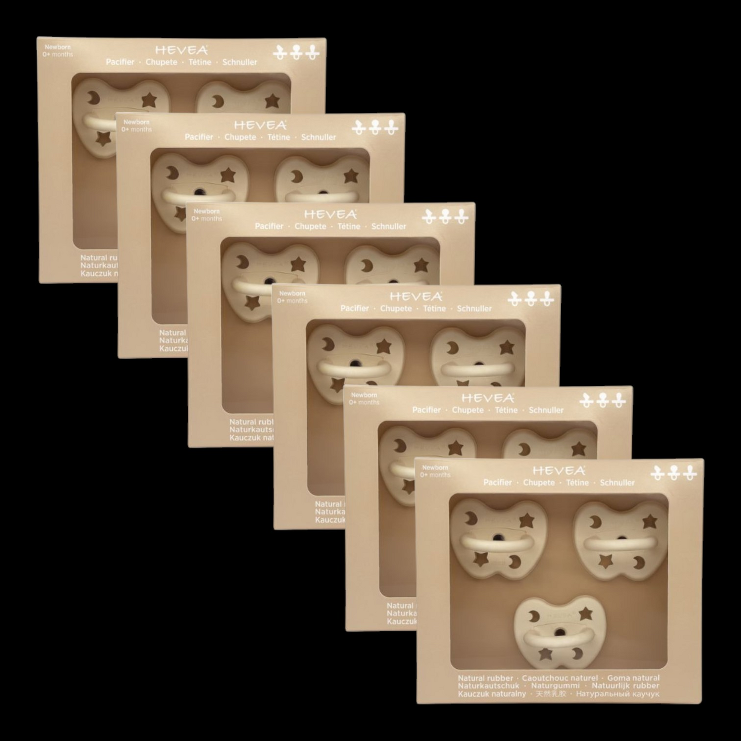 Hevea Schnuller Probeschnuller Baby 0 Monate 3er Pack Milky White 6 Sets B-Ware