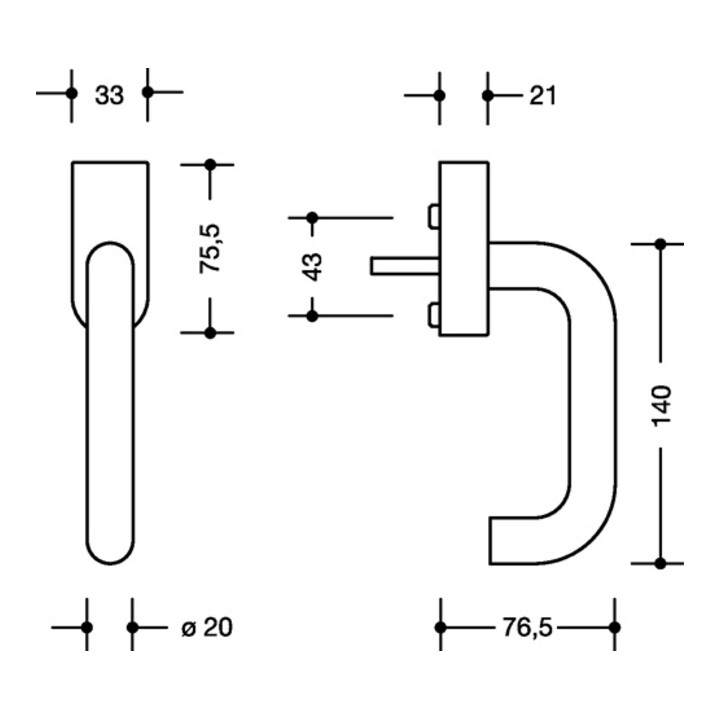 B-Ware Hewi Fenstergriff Fensterbeschlag Edelstahl Abschließbar Matt 35mm 111 Xafga1 Va - 4014885620662