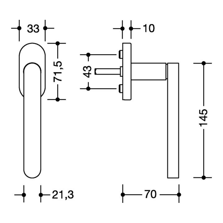 B-Ware Hewi Fenstergriff Griff Edelstahl Fensterbeschlag Matt 35mm Stift 270 Xafg1 Va - 4014885619383