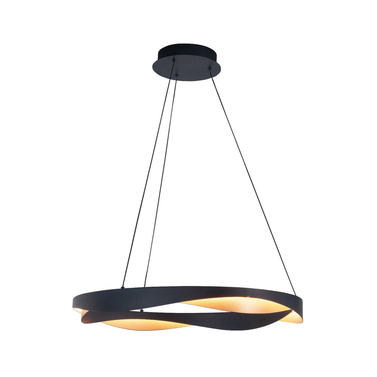 HighLight Pendelleuchte Hängelampe LED schwarz-gold Metall dimmbar 64 cm - 8718379045448