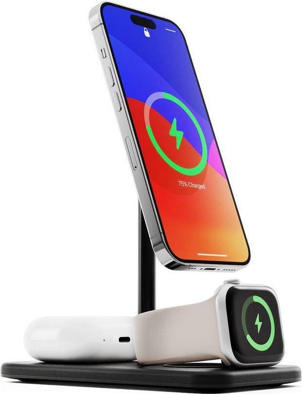 B-Ware Twelve South Hi Rise Ladestation Ladegerät Zubehör Mobiltelefone 3 Geräte Schwarz - 811370025001