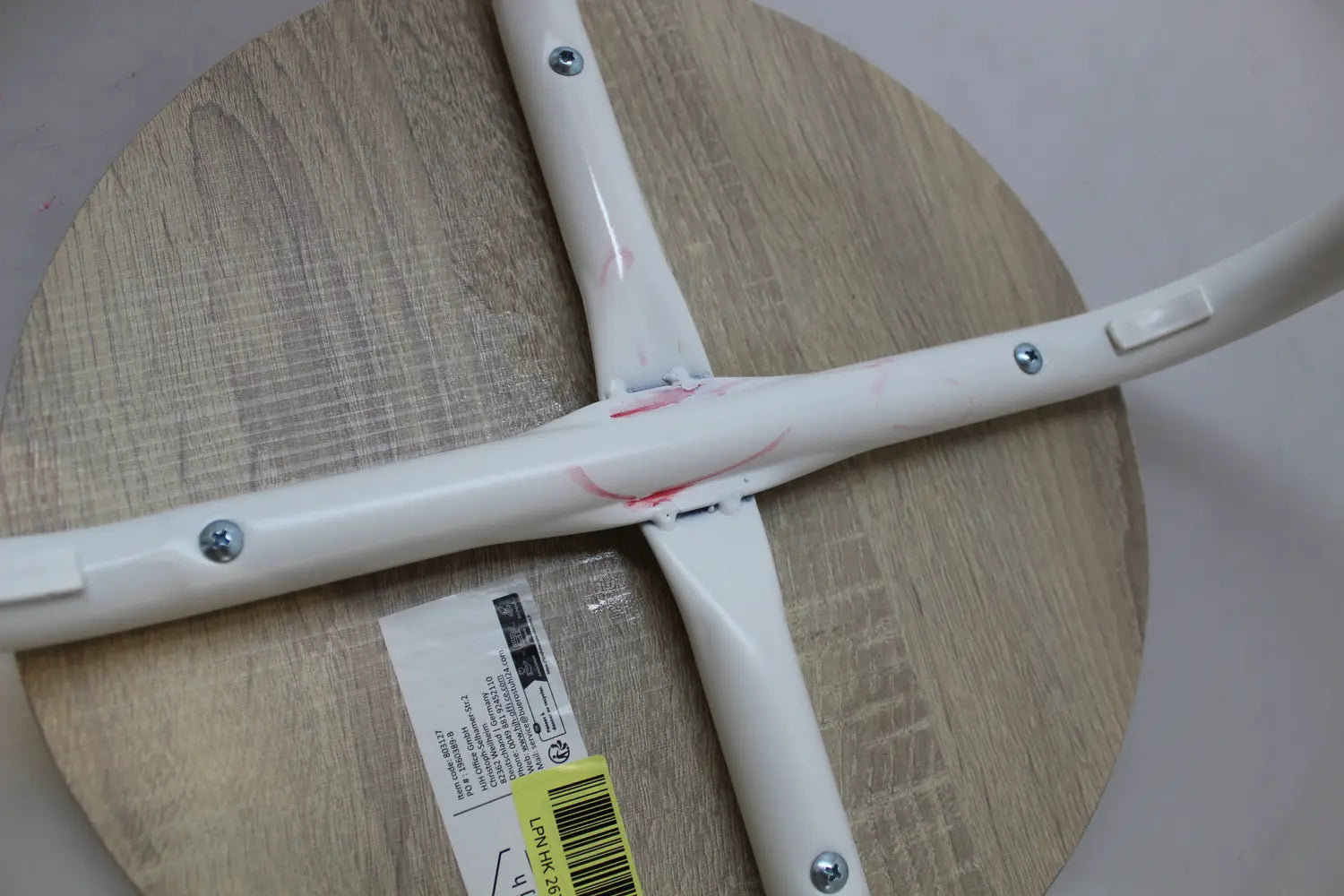 B-Ware Hjh Living Alranda Metall Mdf Weiß Eiche Stapelhocker Sitzhocker 3 Stück - 4064323037804