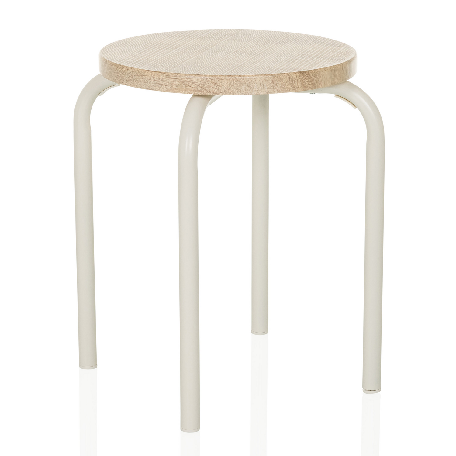 B-Ware Hjh Living Alranda Metall Mdf Weiß Eiche Stapelhocker Sitzhocker Hocker