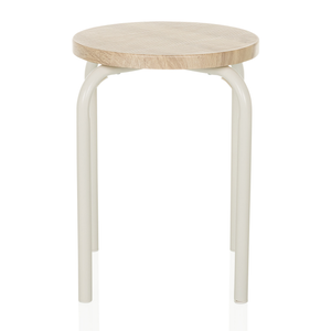 B-Ware Hjh Living Alranda Metall Mdf Weiß Eiche Stapelhocker Sitzhocker Hocker27