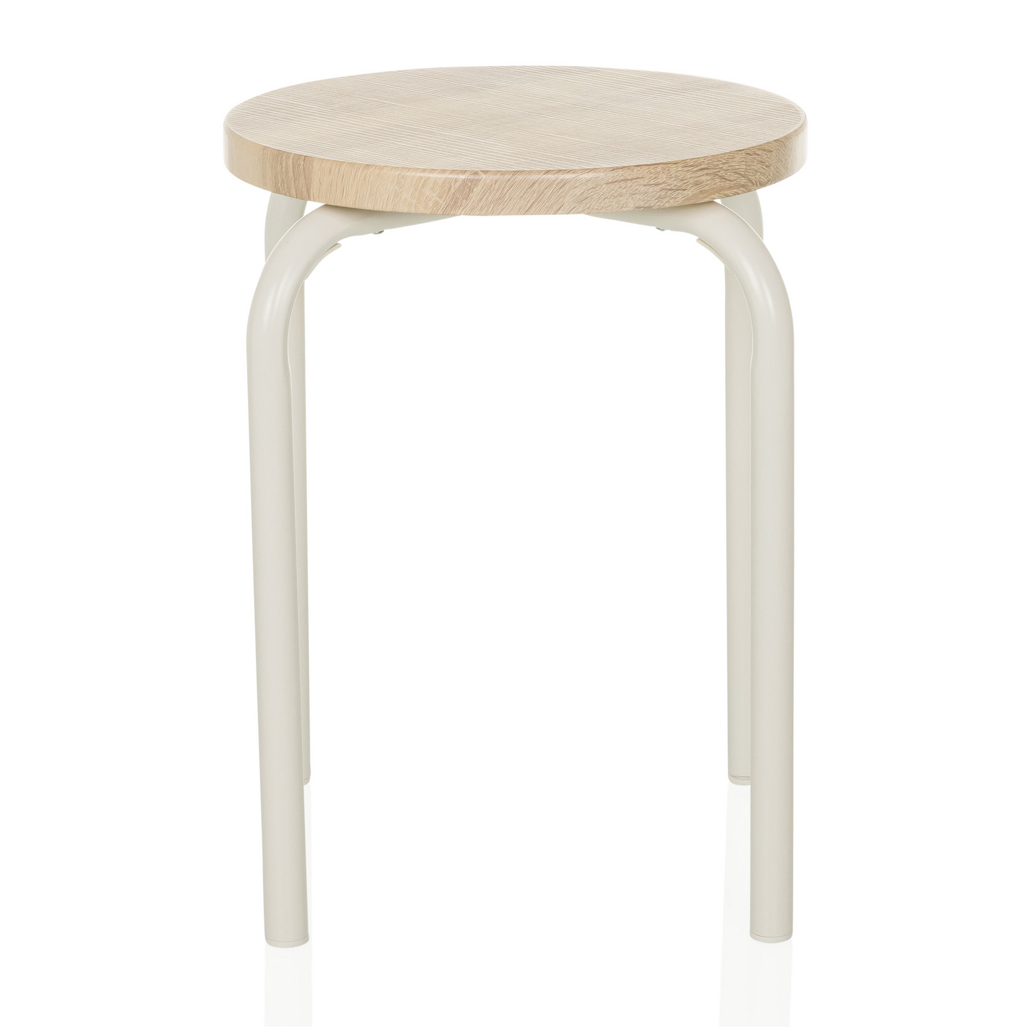 B-Ware Hjh Living Alranda Metall Mdf Weiß Eiche Stapelhocker Sitzhocker Hocker27