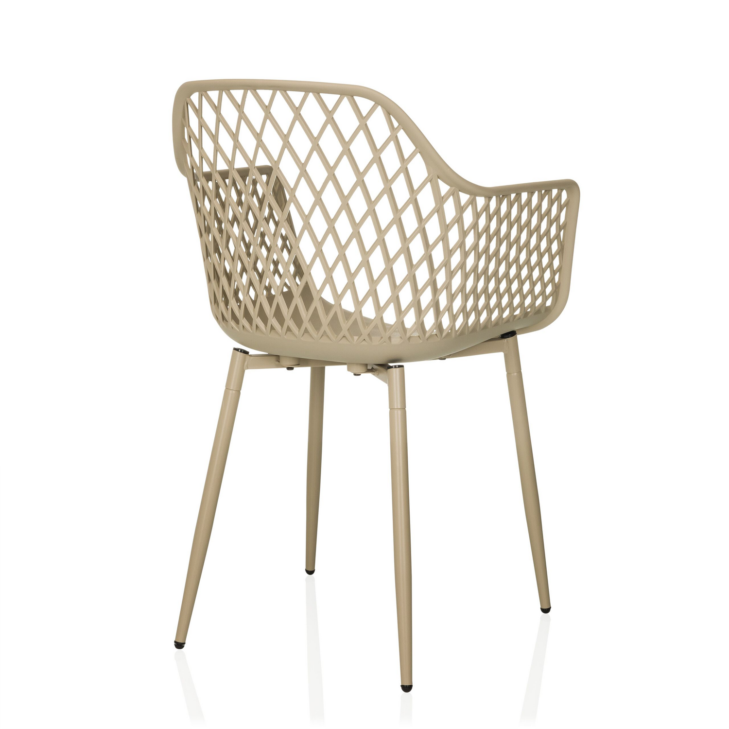 B-Ware Hjh Living Begio L Outdoor Stuhl Gartenstuhl Beige Stapelstuhl Balkon 4 Stück - 991204