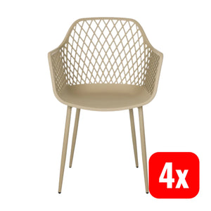 B-Ware Hjh Living Begio L Outdoor Stuhl Gartenstuhl Beige Stapelstuhl Balkon 4 Stück