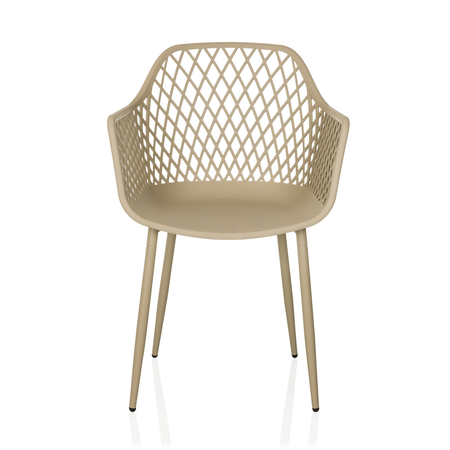 B-Ware Hjh Living Begio L Outdoor Stuhl Gartenstuhl Beige Stapelstuhl Balkon 4 Stück - 991204