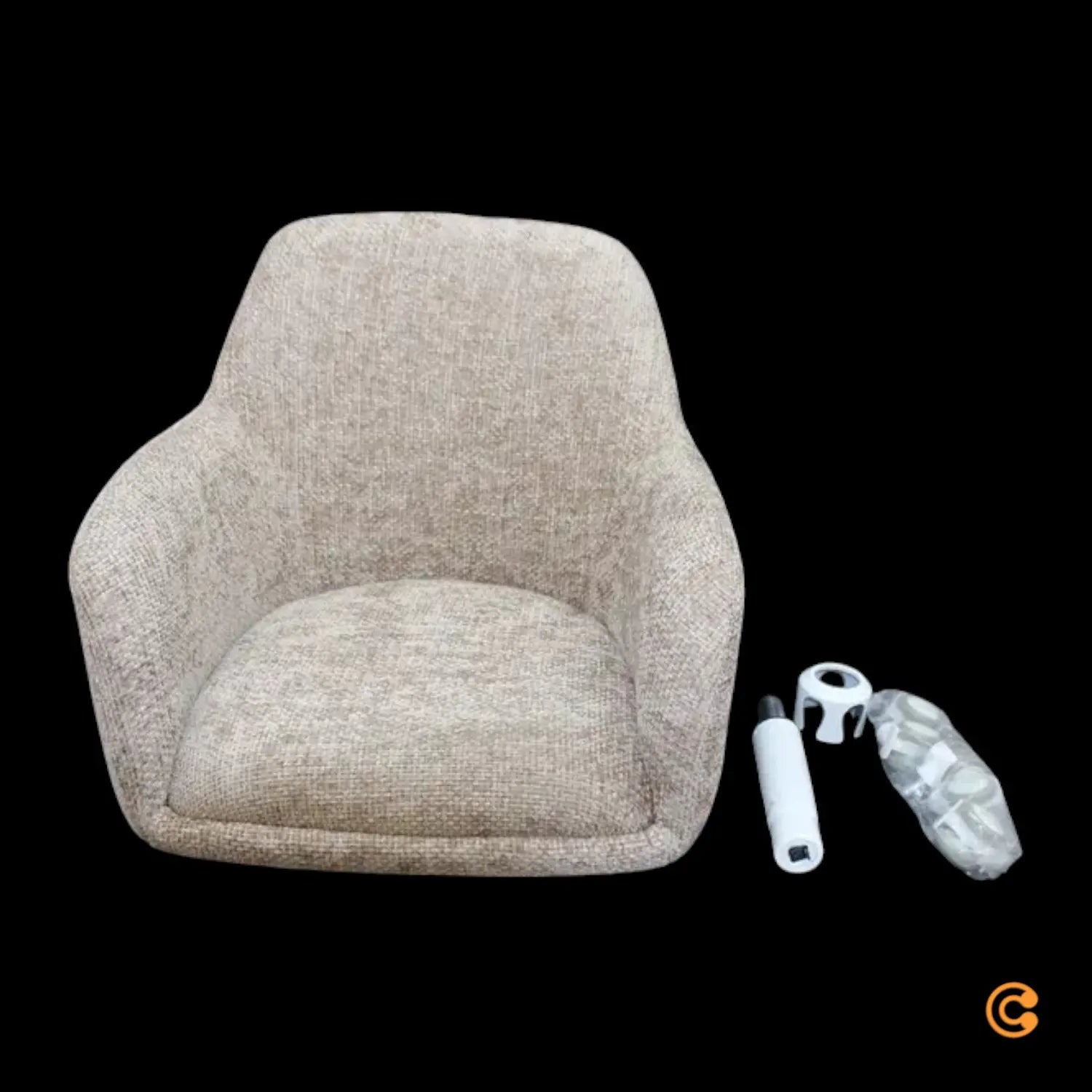 B-Ware Hjh Living Bürostuhl Drehstuhl Home Office Beige Bouclé Stoff Höhenverstellbar - 4064323038894