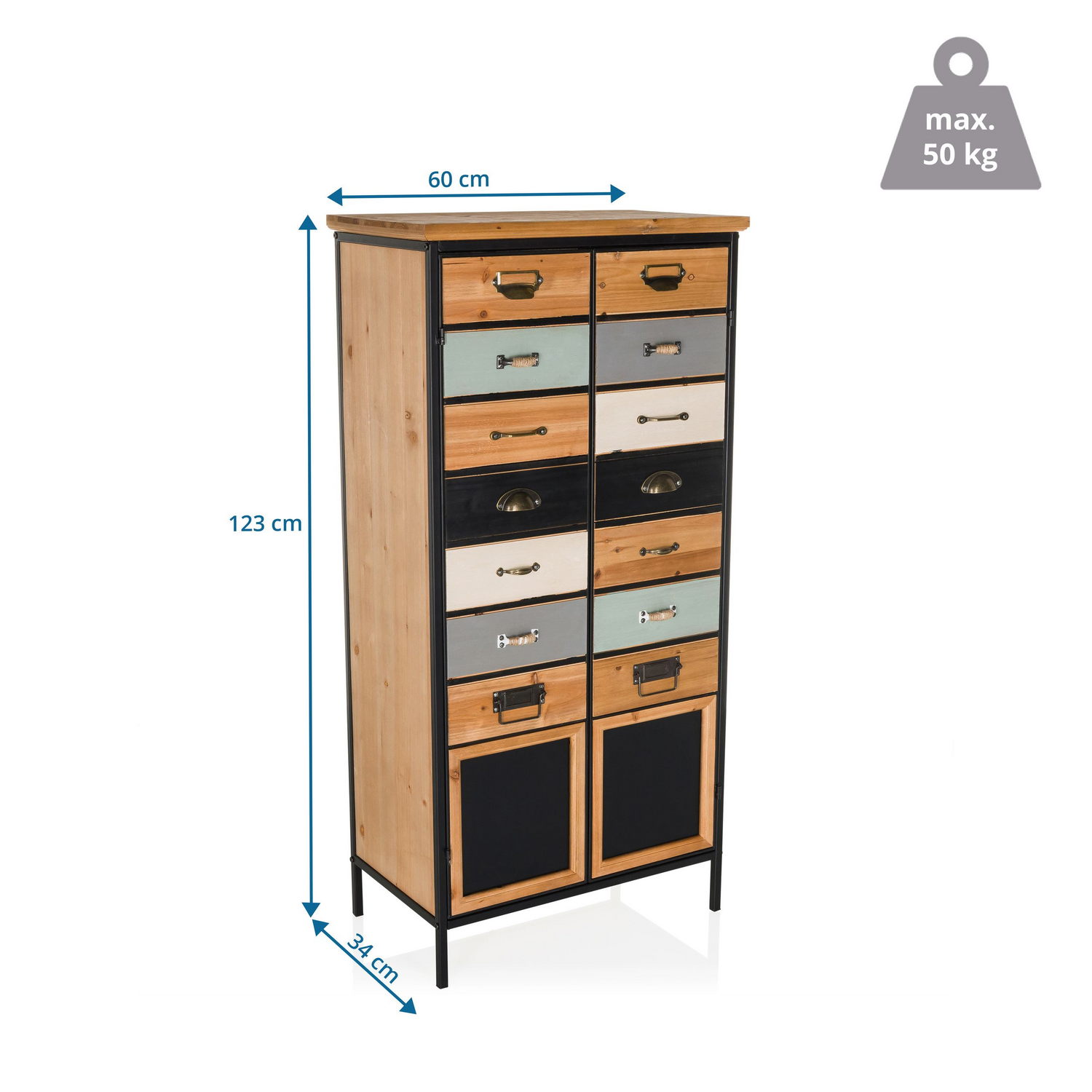 B-Ware Hjh Living Continento High Kommode Sideboard Schrank Aufbewahrung Möbel  - 4064323106449