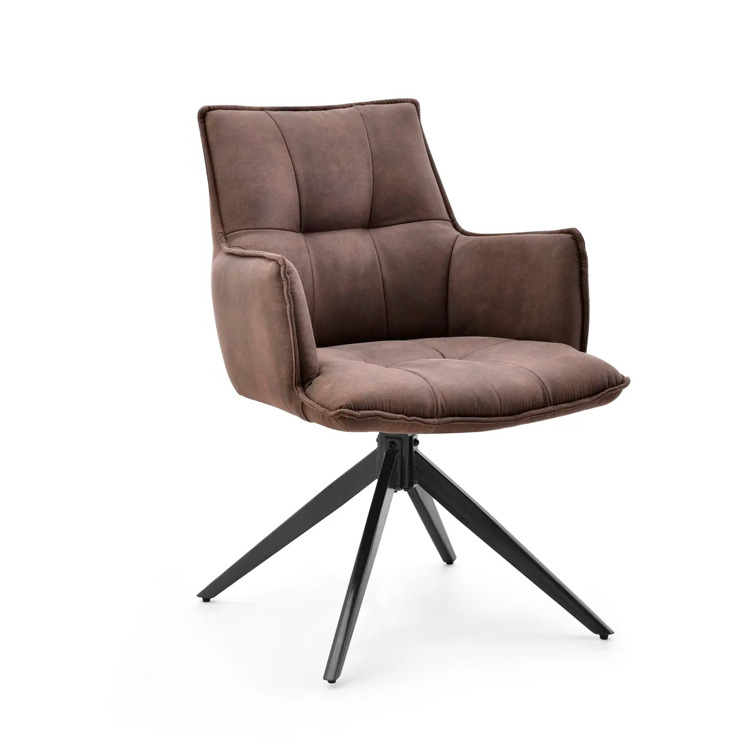 B-Ware Hjh Living Esszimmerstuhl Drehstuhl Stuhl  Tavaro Stoffstuhl Braun Armlehne831 - 4064323108313