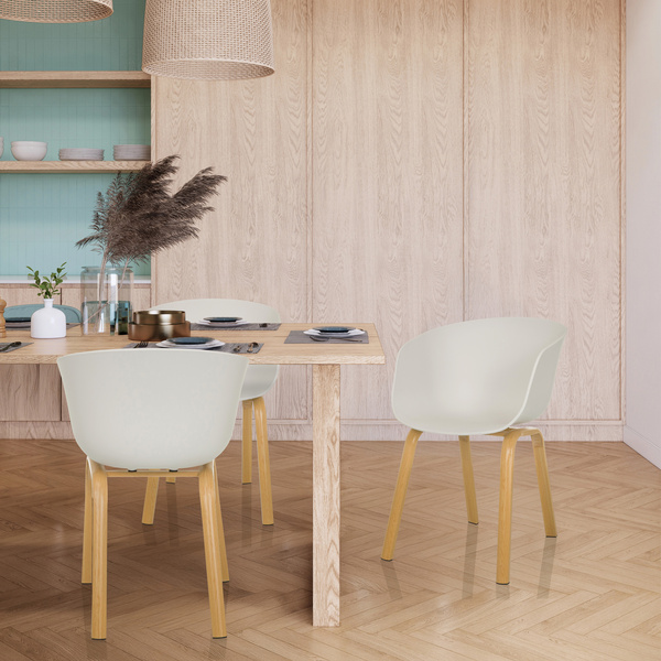 B-Ware Hjh Living Esszimmerstuhl Oslo W Schalenstuhl Stuhl Weiß 4 Stück - 4064323107644