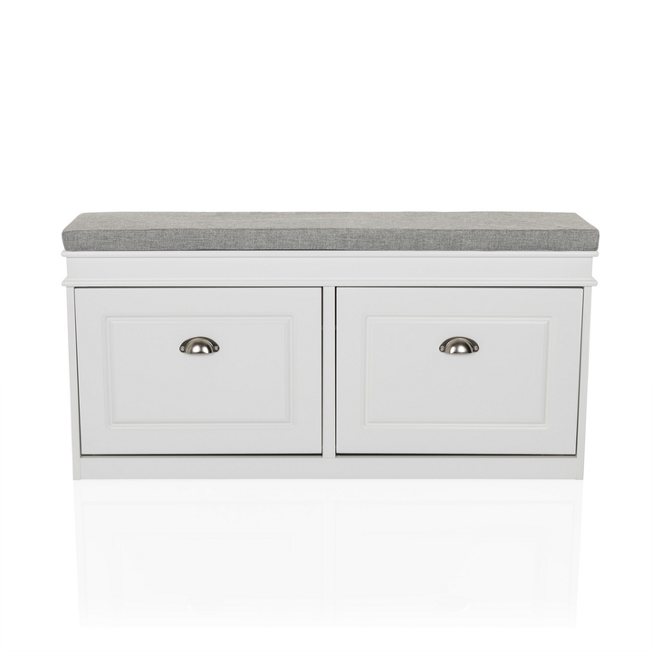 Hjh Living Estha 2 Schuhklappen Schuhschrank Sitzbank Lagerbank Schuhregal       B-Ware - 4064323038405