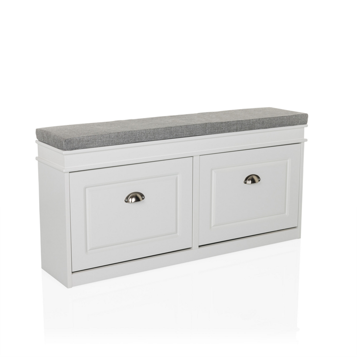 Hjh Living Estha 2 Schuhklappen Schuhschrank Sitzbank Lagerbank Schuhregal       B-Ware - 4064323038405