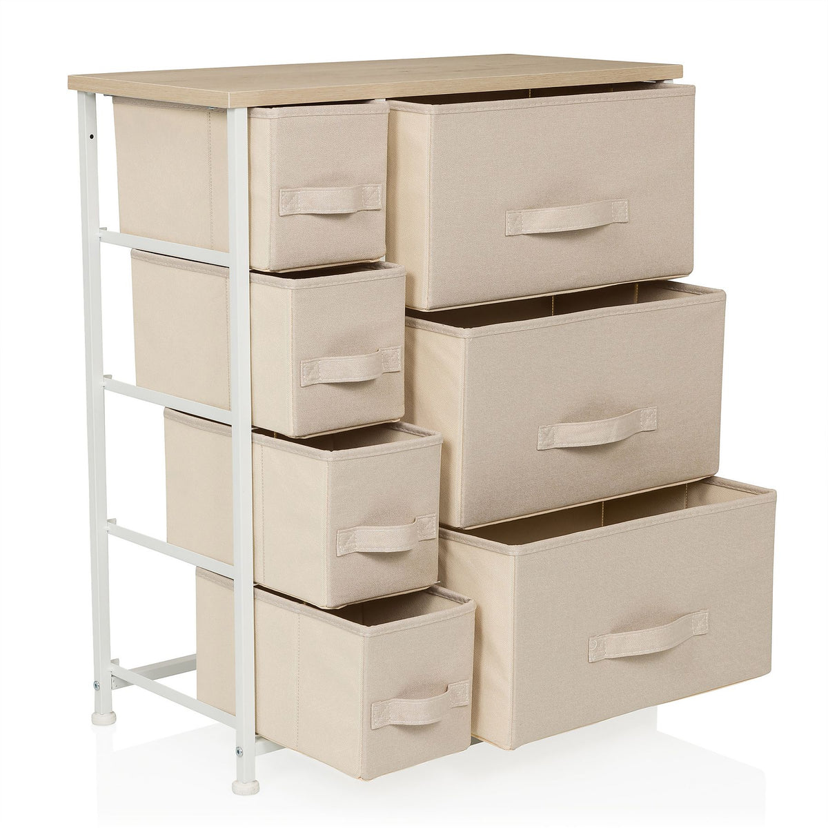 hjh LIVING FOLDRESS B - Kommode Sidebaord Schubladenkommode Möbel Schrank Beige - 4064323106227