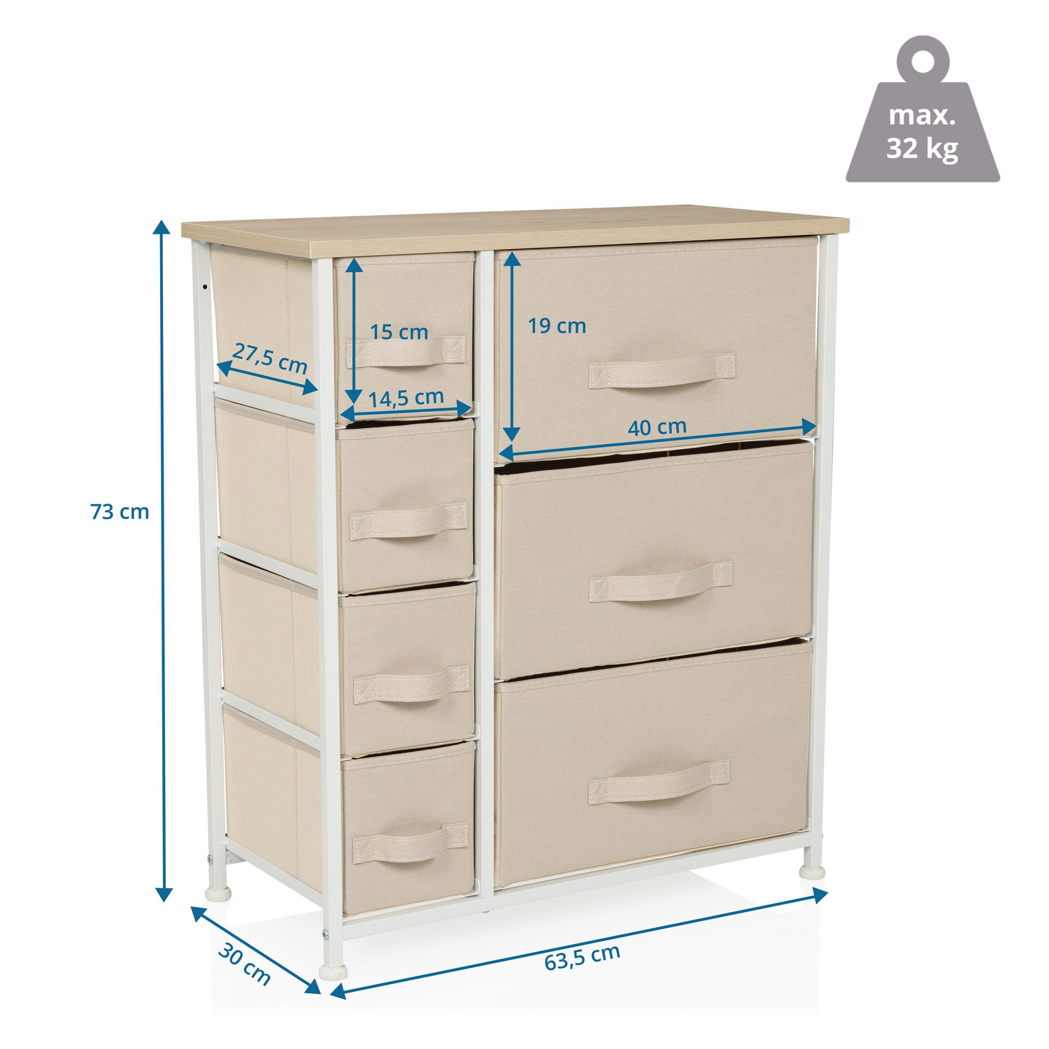 B-Ware Hjh Living Foldress B   Kommode Sidebaord Schubladenkommode Möbel Schrank Beige - 4064323106227