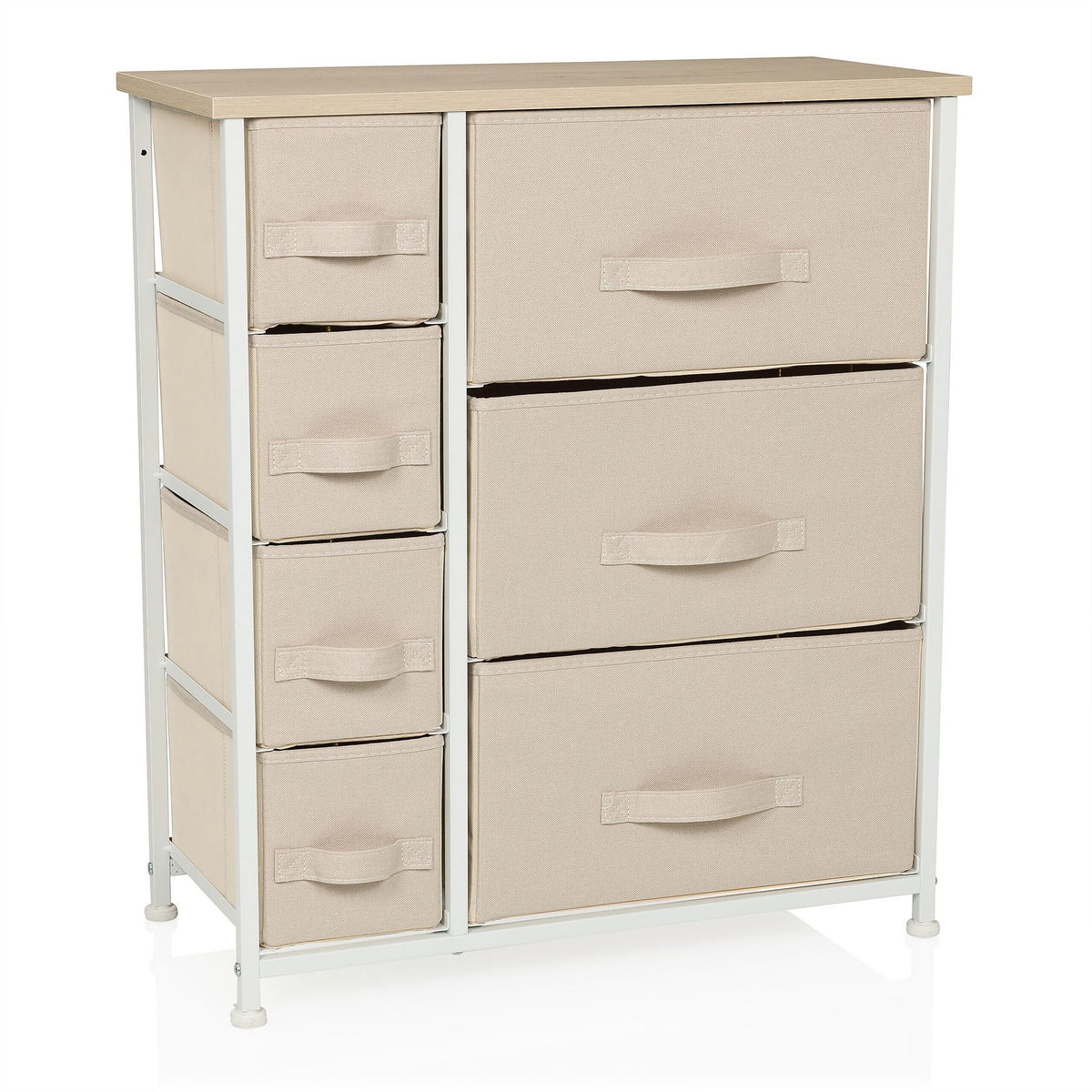hjh LIVING FOLDRESS B - Kommode Sidebaord Schubladenkommode Möbel Schrank Beige - 4064323106227