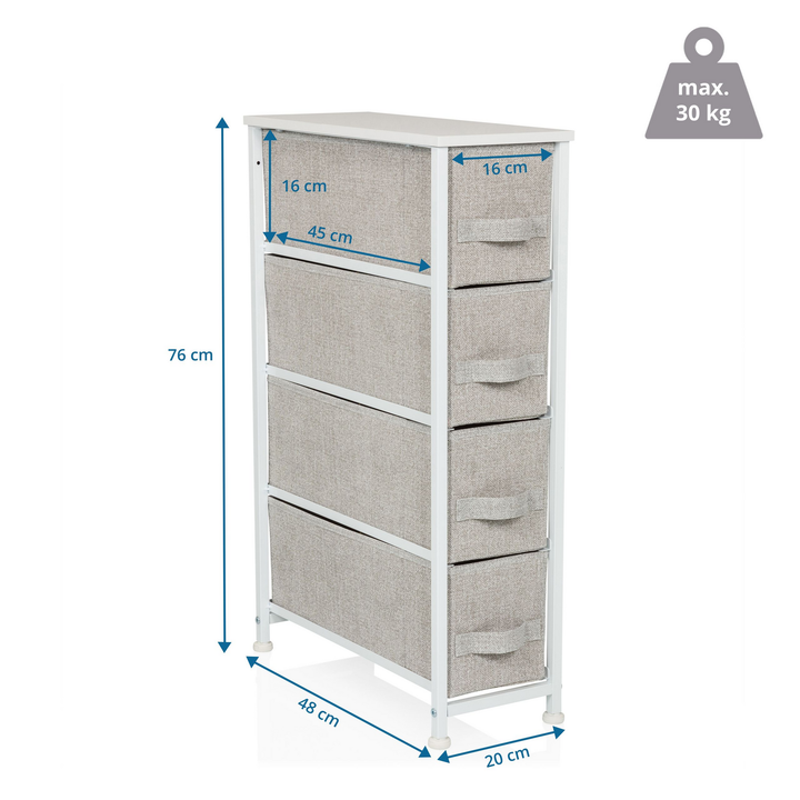 Hjh Living Foldress S   Kommode Sideboard Schubladenkommode Möbel Schrank Grau B-Ware - 4064323106241