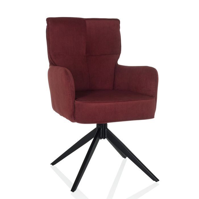 HJH LIVING Tarugo Stuhl Polsterstuhl Drehstuhl Computersessel Esszimmerstuhl Rot - 4064323106609