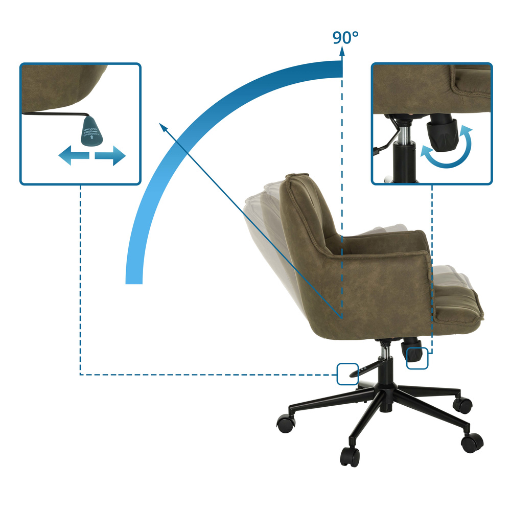 Hjh Living Home Office Stuhl Drehstuhl Solao Life Stoff Grün Stuhl Möbel Sessel B-Ware - 4064323038825