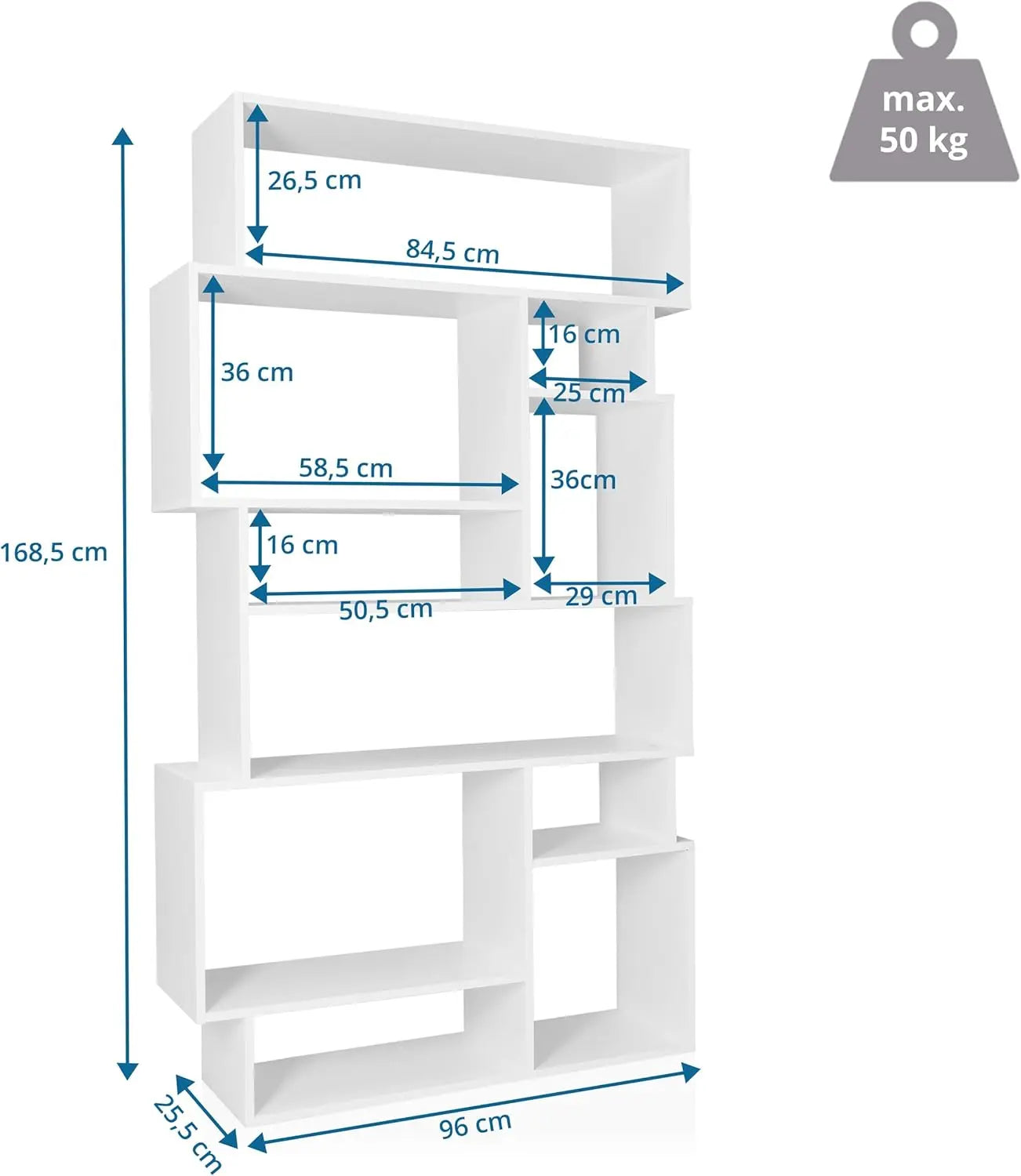 B-Ware Hjh Living Standregal Raumteiler Regal Kalag M Weiß Stauraum Wohnzimmer Büro - 4064323106463