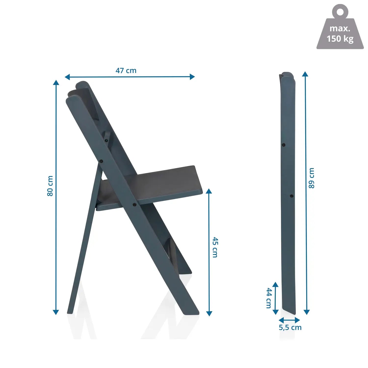 B-Ware Hjh Living Klappstuhl 2er Pack Travano 1 Kunststoff Sitzmöbel Möbel Stuhl - 4064323107927