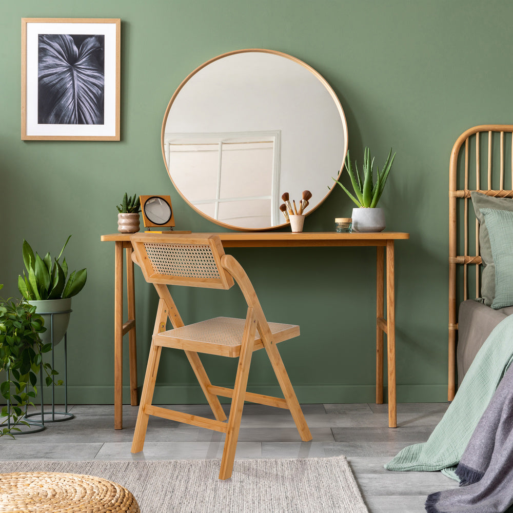 hjh LIVING Klappstuhl Stuhl Rattan Bambus braun TUDELA BAMBOO Sitzgelegenheit - 4064323038382