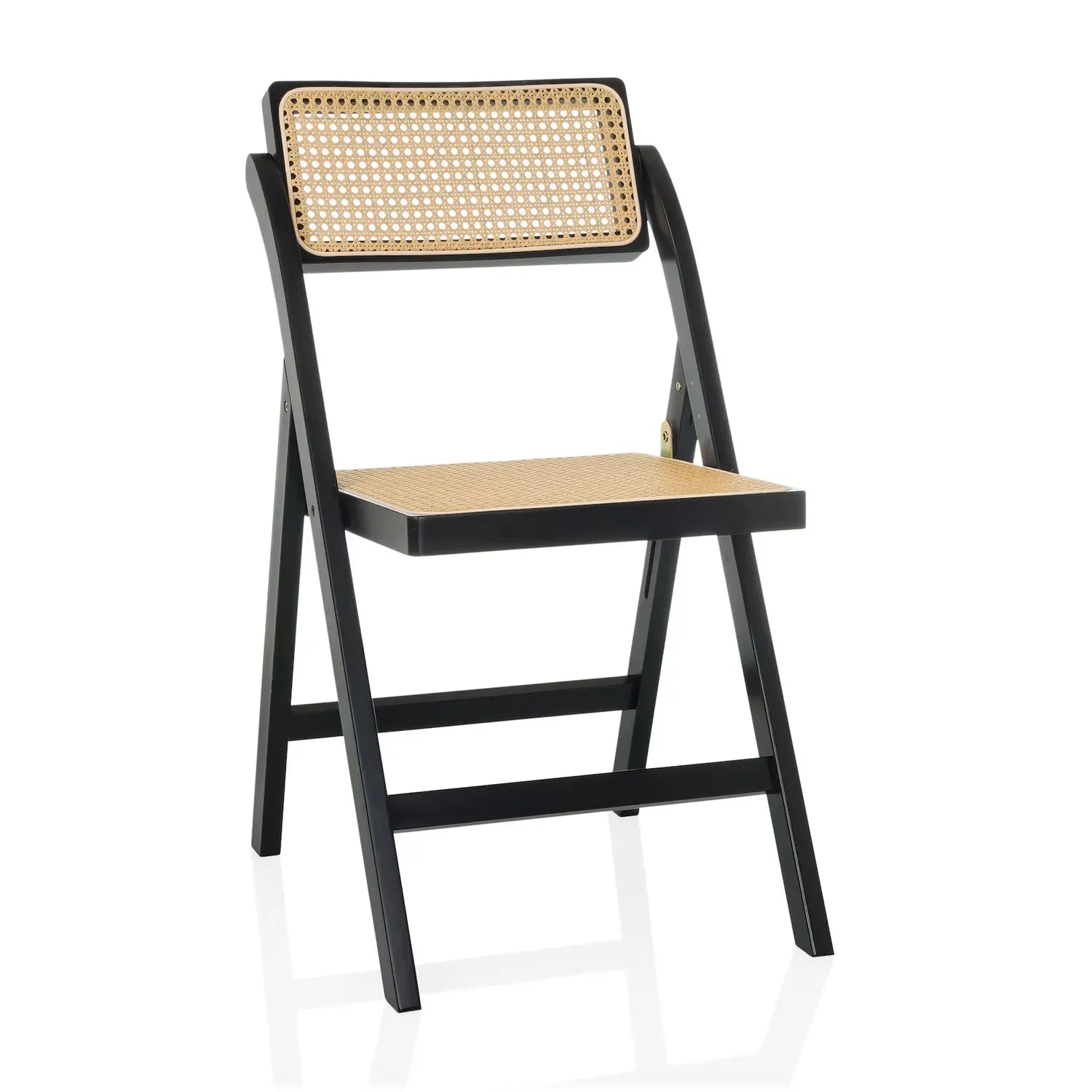B-Ware Hjh Living Klappstuhl Stuhl Sitzmöbel Tudela  Bambus Rattan Schwarz Braun - 4064323107866