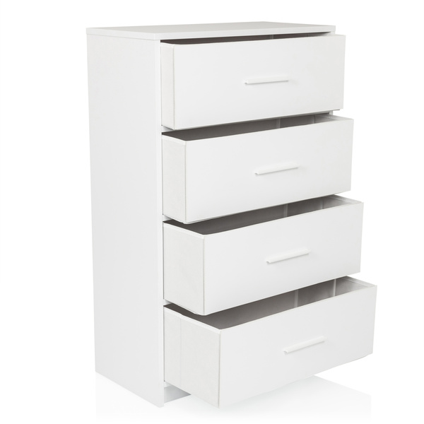 Hjh Living Kommode Estoria 58x30x91cm 4 Fächer Weiß Möbel Schrank Wandschrank B-Ware - 4064323106319