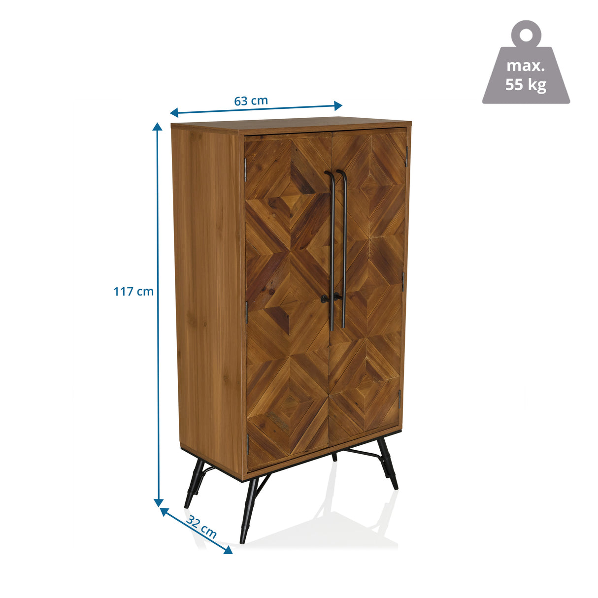 B-Ware Hjh Living Kommode Schrank Santjago Wood High Holz Aufbewahrung Schlafzimmer - 4064323106395