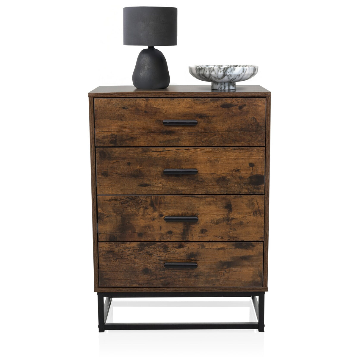 hjh LIVING Kommode Sideboard VINSTRA Braun Melaminharzbeschichtete Spanplatte - 4064323045304