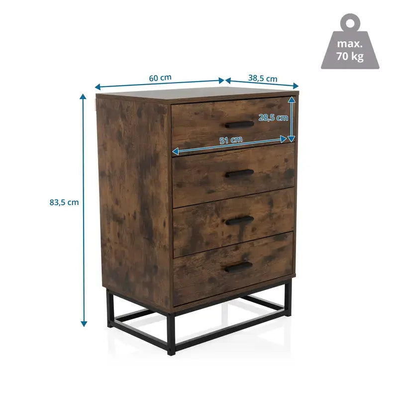 B-Ware Hjh Living Kommode Sideboard Vinstra Braun Melaminharzbeschichtete Spanplatte