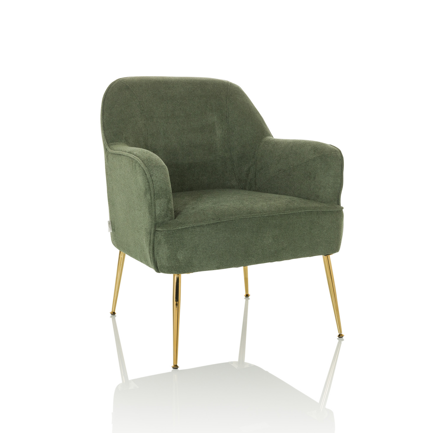 B-Ware Hjh Living Loungesessel Relaxsessel Thassos Sessel Esszimmerstuhl Stoff Grün - 4064323037293