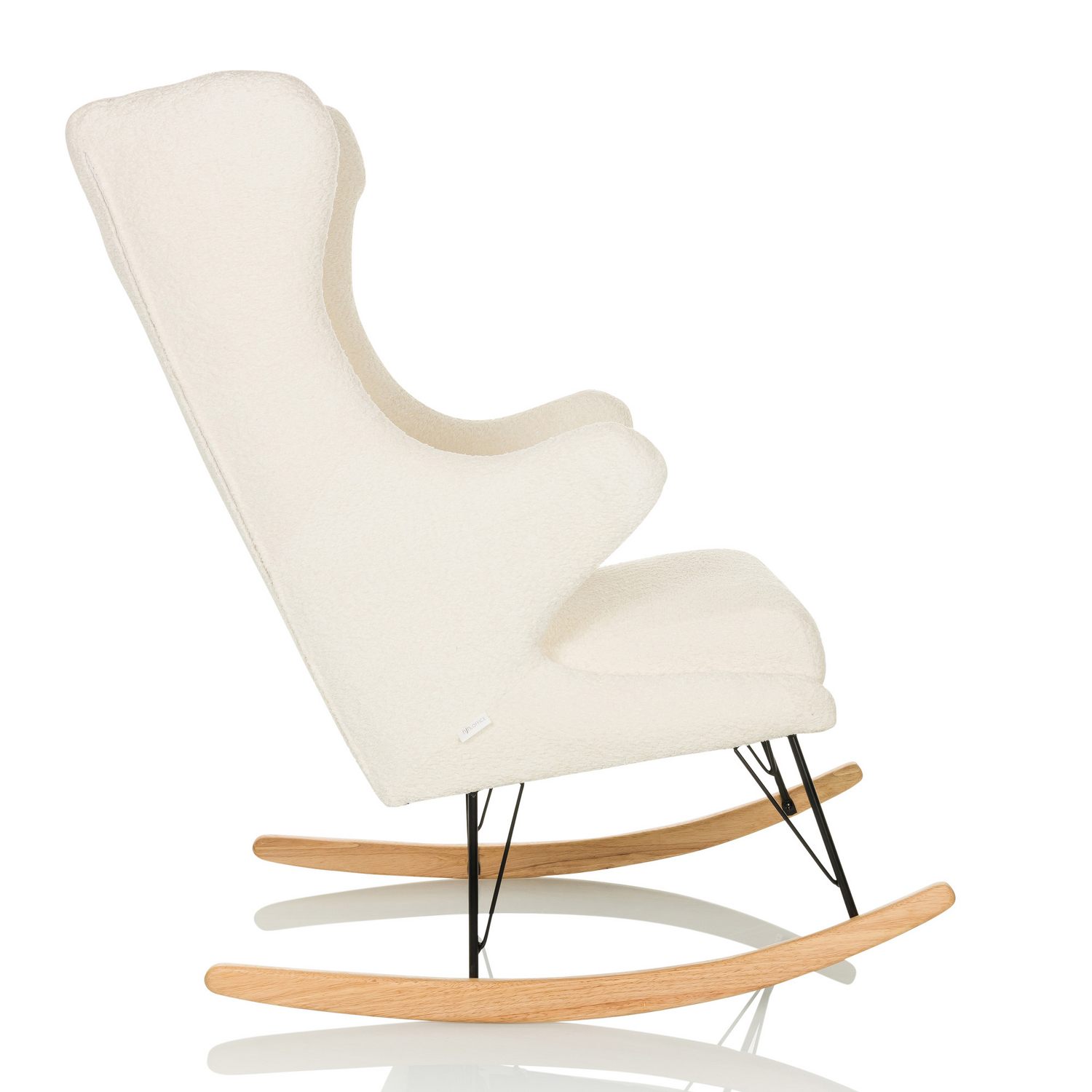 B-Ware Hjh Living Loungesessel Schaukelstuhl Mapoon Bouclé Stoff Weiß Relaxsessel   996 - 4064323037279