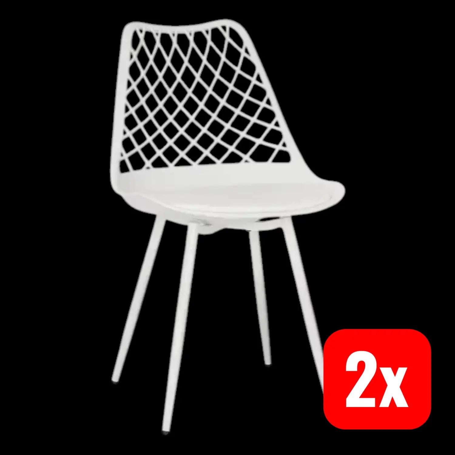 B-Ware Hjh Living Outdoorstuhl Gartenstuhl Stuhl Esszimmerstuhl Kunststoff Weiß 2 Stück - 4064323107156