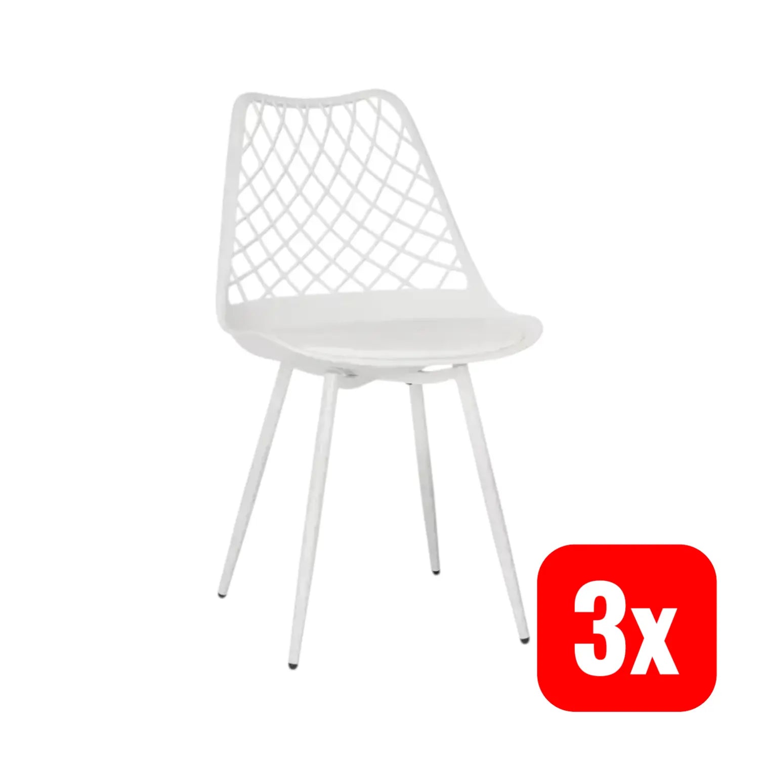 B-Ware Hjh Living Outdoorstuhl Gartenstuhl Stuhl Kunststoff Weiß 3 Stück Siehe Text - 4064323107156
