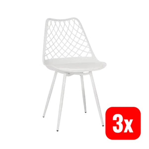 B-Ware Hjh Living Outdoorstuhl Gartenstuhl Stuhl Kunststoff Weiß 3 Stück Siehe Text