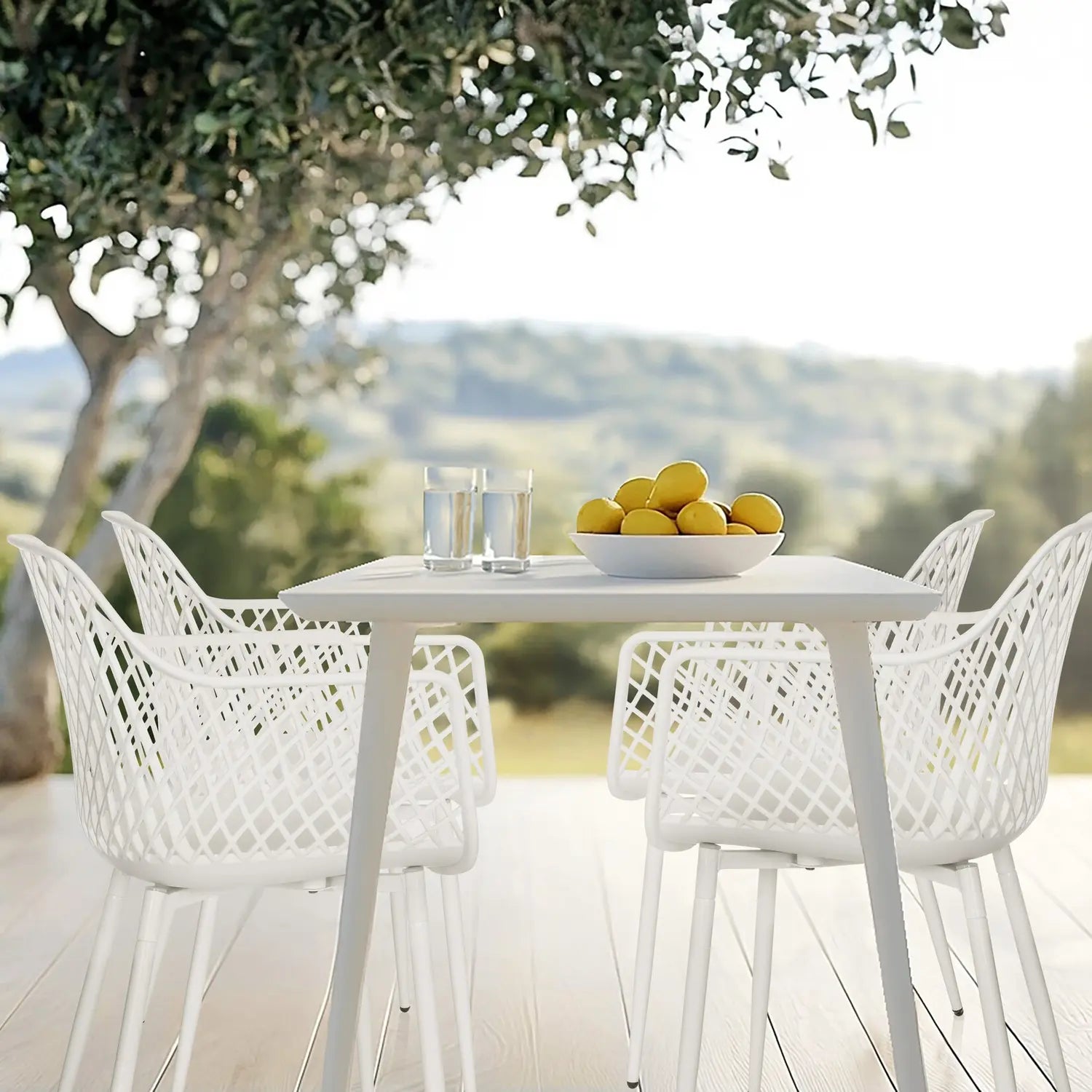 B-Ware Hjh Living Outdoorstuhl Gartenstuhl Stuhl Kunststoff Armlehnen Weiß Begio L